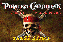 Pirates of the Caribbean title screen for GameBoy Advance